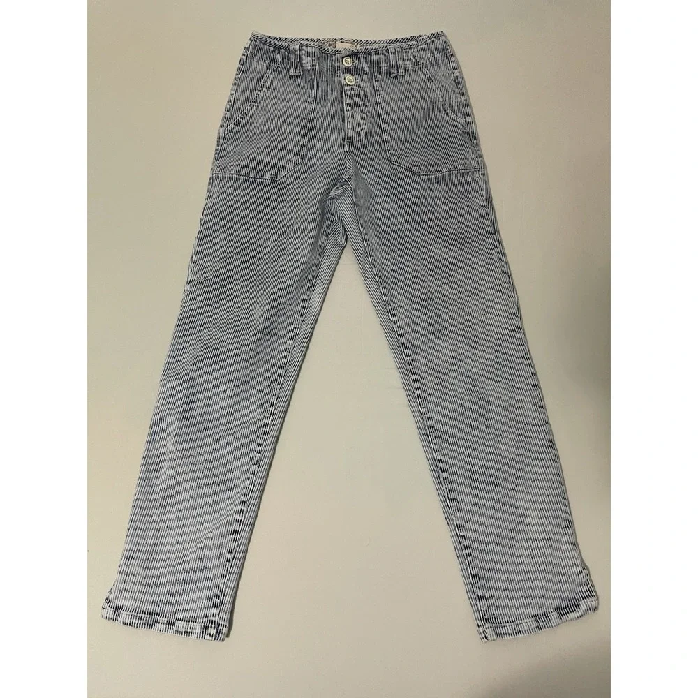 Sundance Womens Emberly Jeans Size 8‎ Railroad Striped High Rise Button Fly